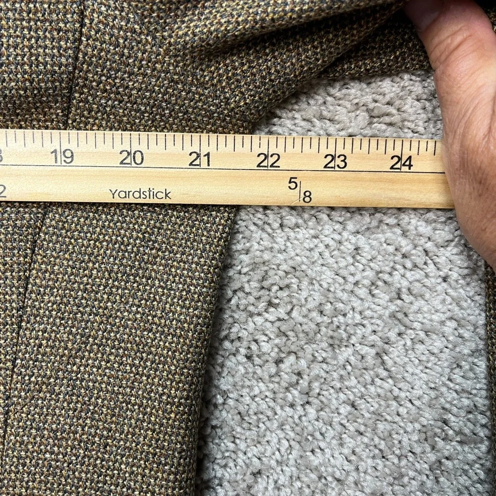 Canali Blazer Mens 48 Brown Flap Pocket Wool Cashmere Houndstooth Sport Coat